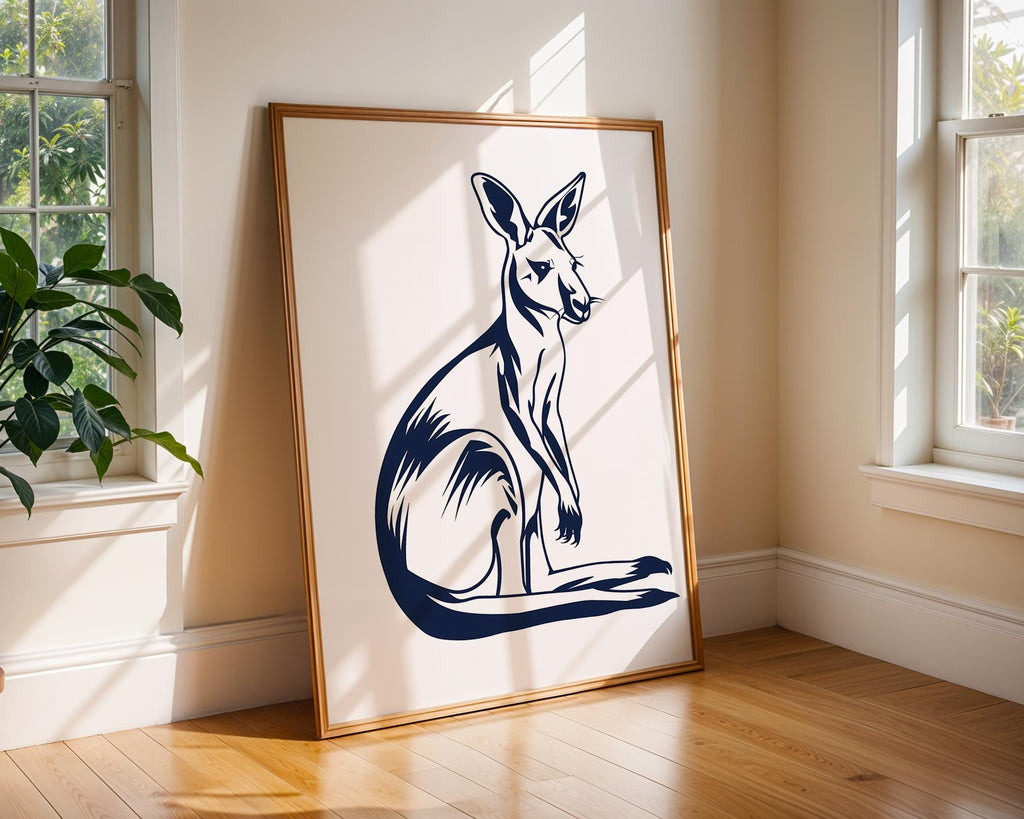 Kangaroo Wall Art Print, Modern Wildlife Poster wall art print, modern home decor, unframed artwork by Nomad & Nest