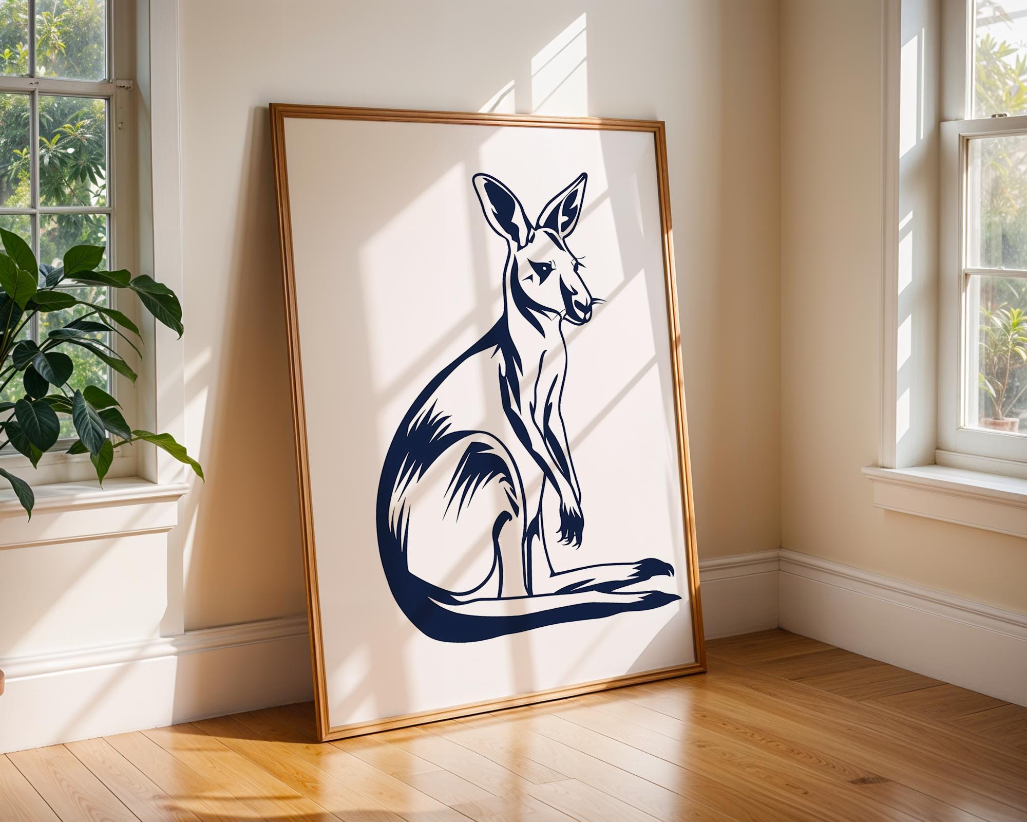Kangaroo Wall Art Print, Modern Wildlife Poster wall art print, modern home decor, unframed artwork by Nomad & Nest