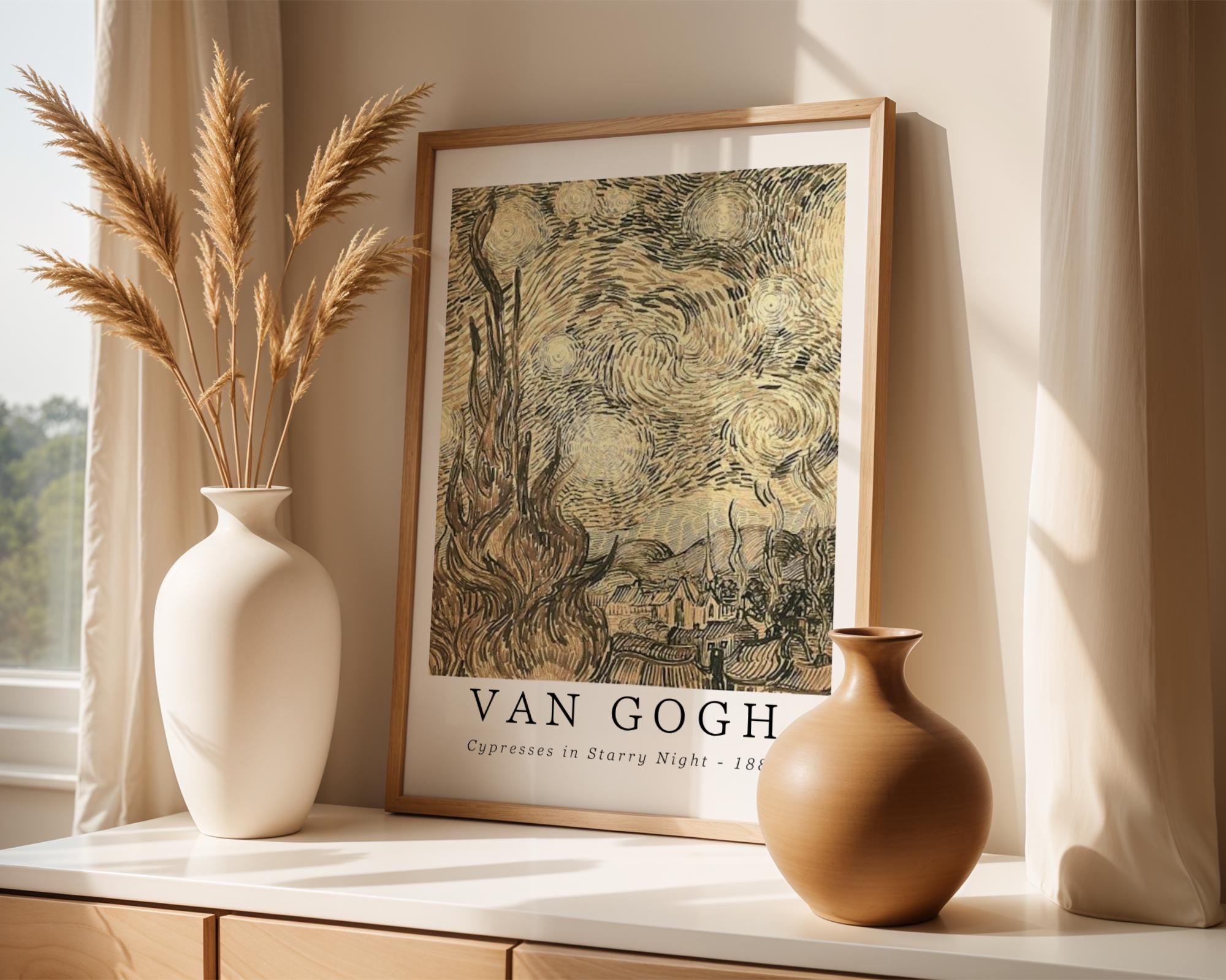 Van Gogh Print | Starry Night  - Vintage Impressionist Art Poster wall art print, modern home decor, unframed artwork by Nomad & Nest