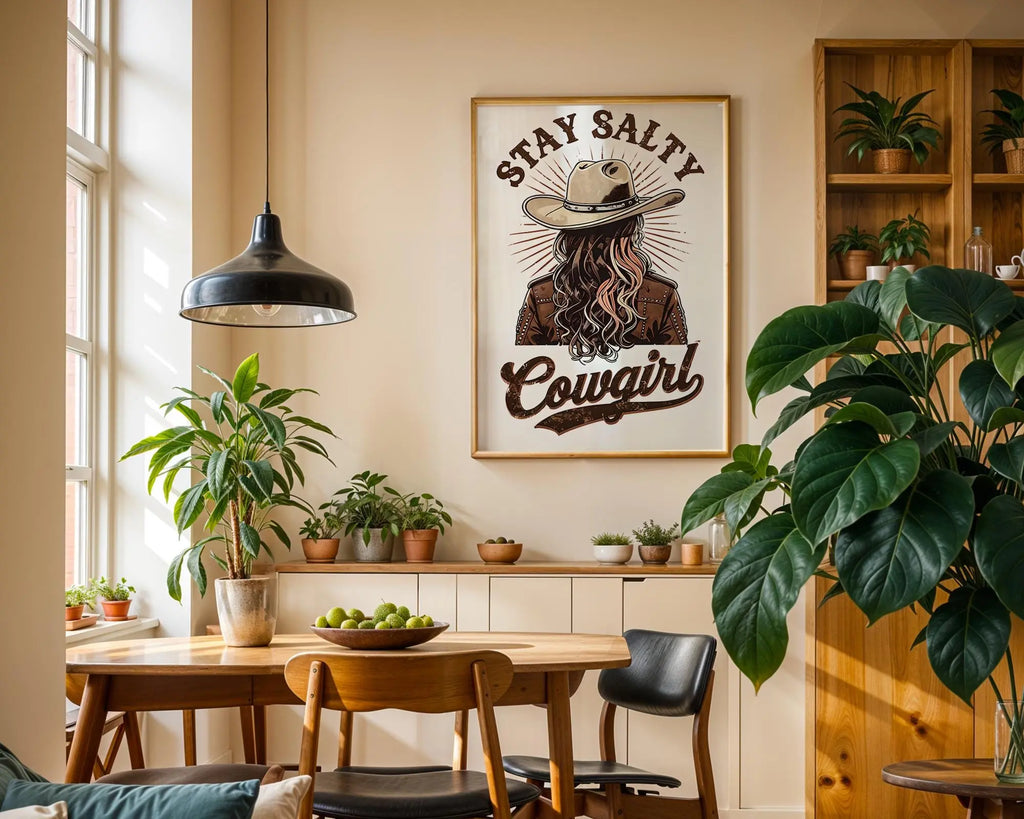 Stay Salty Cowgirl Print – Western Coastal Wall Art wall art print, modern home decor, unframed artwork by Nomad & Nest