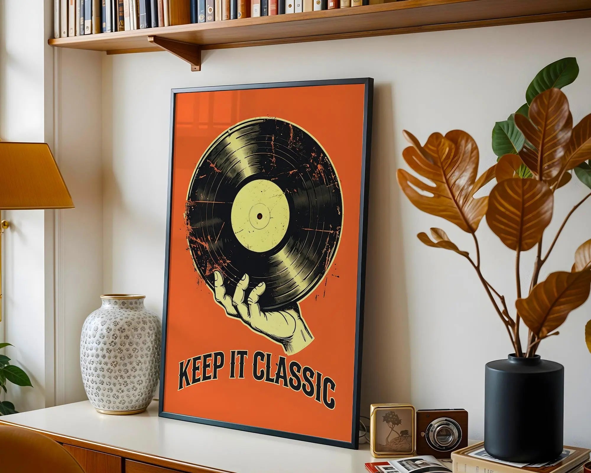 Retro Vinyl Record Art Print | Music Room Poster wall art print, modern home decor, unframed artwork by Nomad & Nest