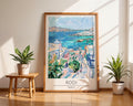 Rhodes Greece Art Print | Rodi Island Coastal Travel Poster wall art print, modern home decor, unframed artwork by Nomad & Nest