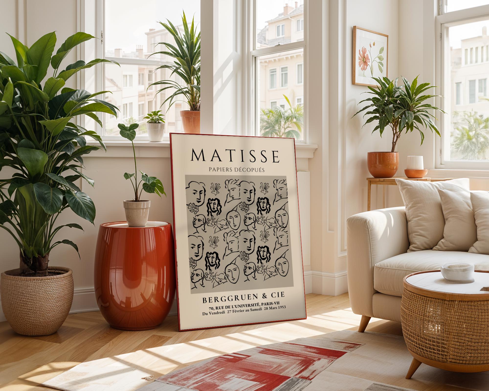 Henri Matisse Print | Faces  | Abstract Line Art, Papiers Découpés wall art print, modern home decor, unframed artwork by Nomad & Nest