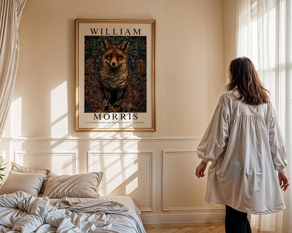 William Morris Print Fox  | Botanical Autumn Wall Art wall art print, modern home decor, unframed artwork by Nomad & Nest