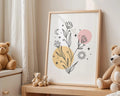 Playroom Ideas | Boho Floral Nursery Wall Art | Sun Moon Botanical Illustration wall art print, modern home decor, unframed artwork by Nomad & Nest