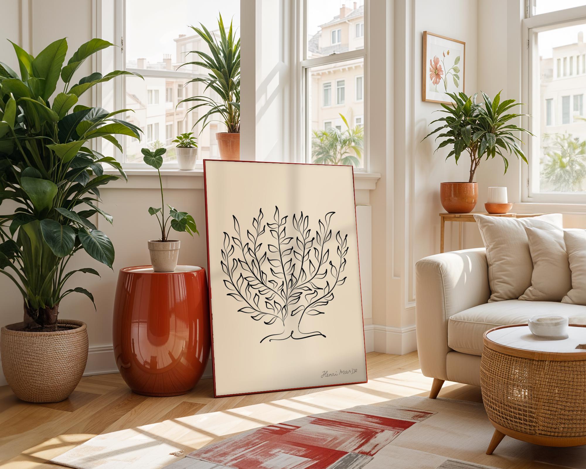 Henri Matisse Print | Floral Line Art  | Minimalist Black and White Botanical Poster wall art print, modern home decor, unframed artwork by Nomad & Nest