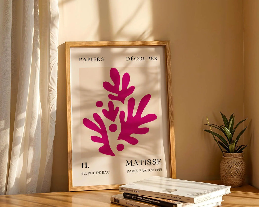 Henri Matisse Print | Coral Art  | Magenta Abstract Cut-Out Poster wall art print, modern home decor, unframed artwork by Nomad & Nest
