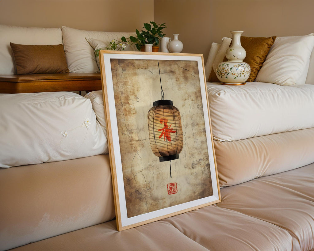Japanese Poster | Vintage  Lantern Print – Rustic Zen Wabi Sabi Wall Art wall art print, modern home decor, unframed artwork by Nomad & Nest