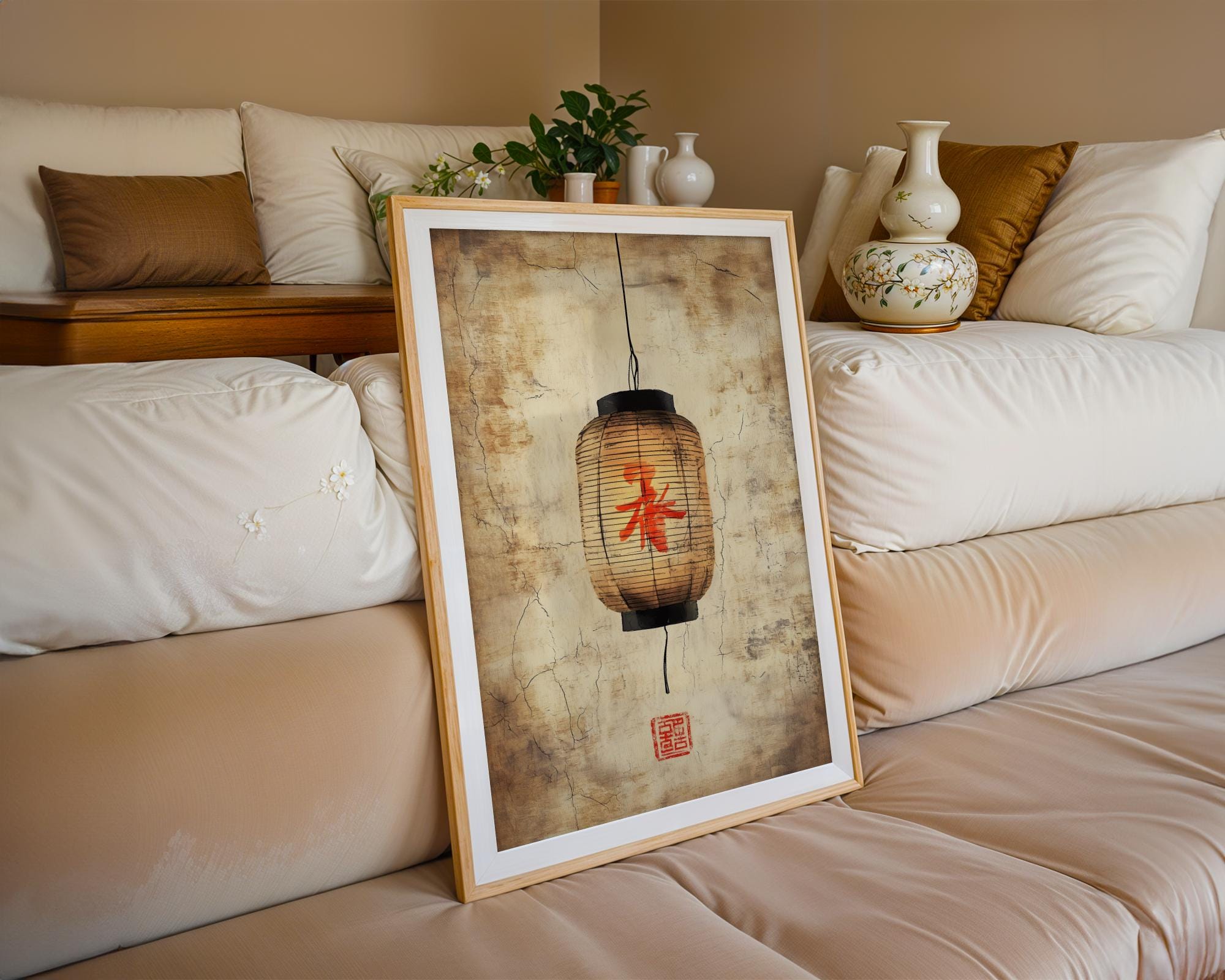 Japanese Poster | Vintage  Lantern Print – Rustic Zen Wabi Sabi Wall Art wall art print, modern home decor, unframed artwork by Nomad & Nest