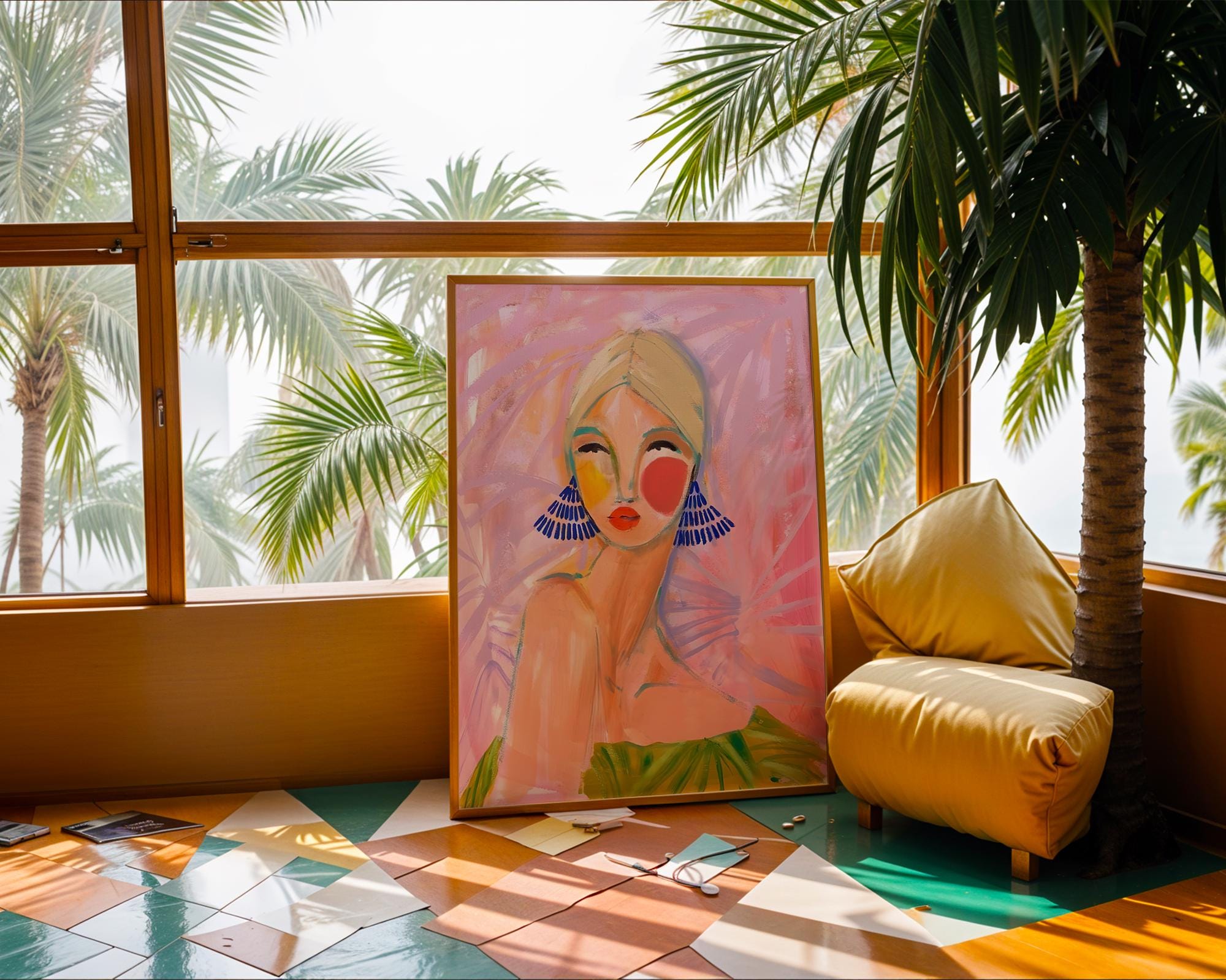 Colorful Woman Portrait Art Print | Modern Fashion Illustration wall art print, modern home decor, unframed artwork by Nomad & Nest