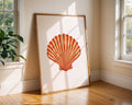 Red Seashell Art Print, Coastal Home Decor wall art print, modern home decor, unframed artwork by Nomad & Nest
