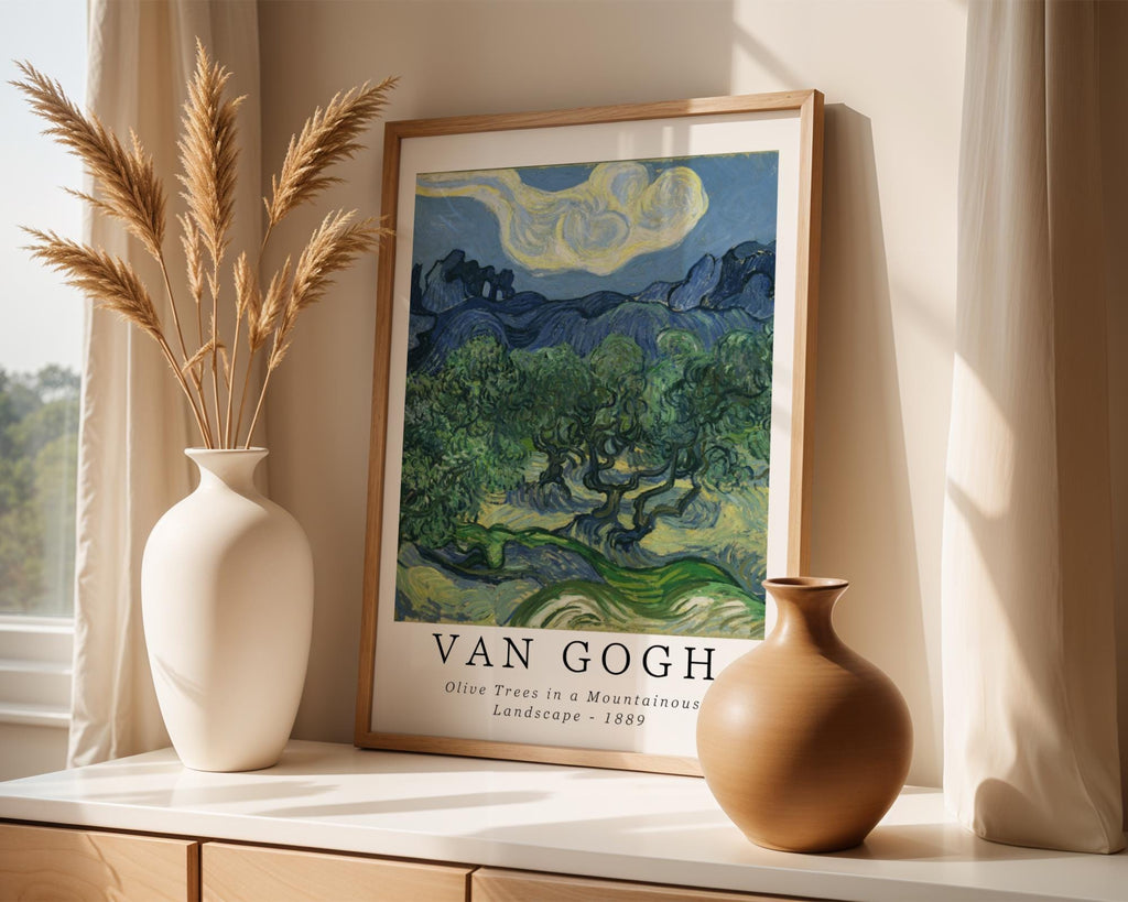 Van Gogh Print | Olive Trees  – Vintage Impressionist Mountain Landscape Art wall art print, modern home decor, unframed artwork by Nomad & Nest