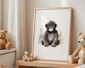 Playroom Ideas | Monkey Nursery Wall Art | Jungle Animal Baby Illustration wall art print, modern home decor, unframed artwork by Nomad & Nest