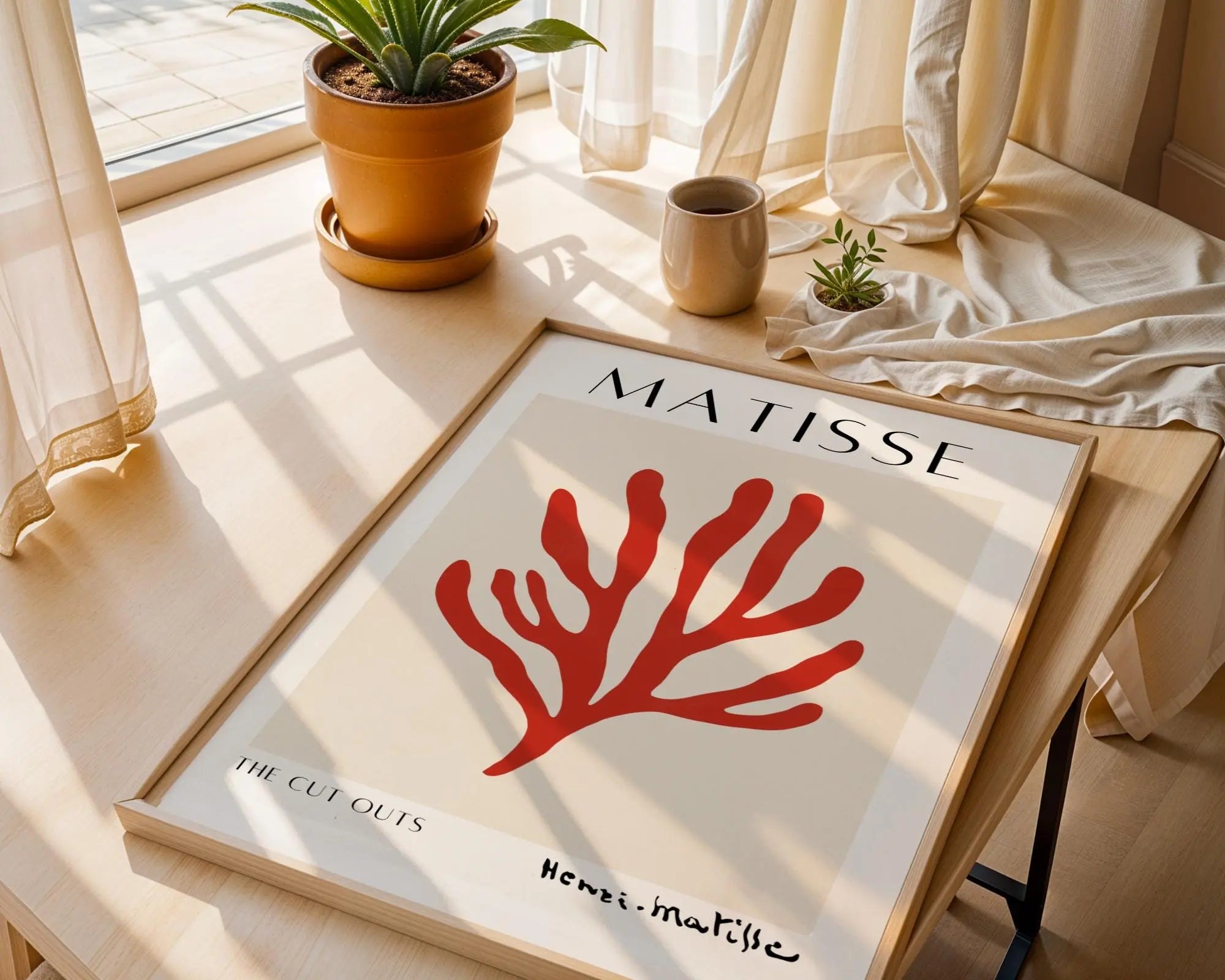 Henri Matisse Print | Red Coral  | Abstract Ocean Art, Coastal Boho wall art print, modern home decor, unframed artwork by Nomad & Nest