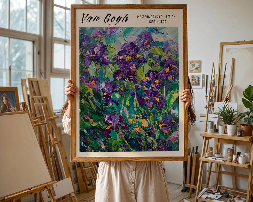 Van Gogh Print | Irises  | Impressionist Floral Poster wall art print, modern home decor, unframed artwork by Nomad & Nest