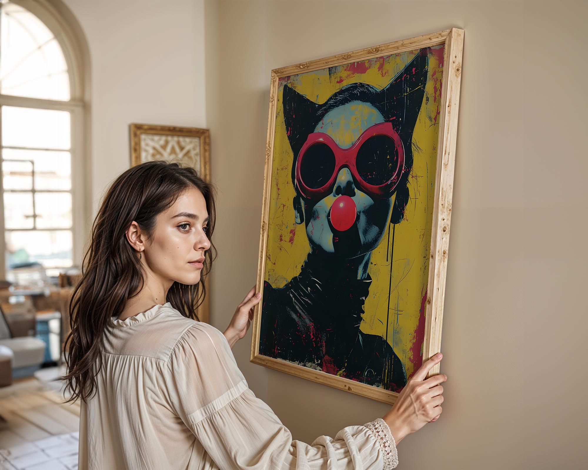 Modern Pop Art | Catwoman  Print | Bold Urban Graffiti  Decor wall art print, modern home decor, unframed artwork by Nomad & Nest