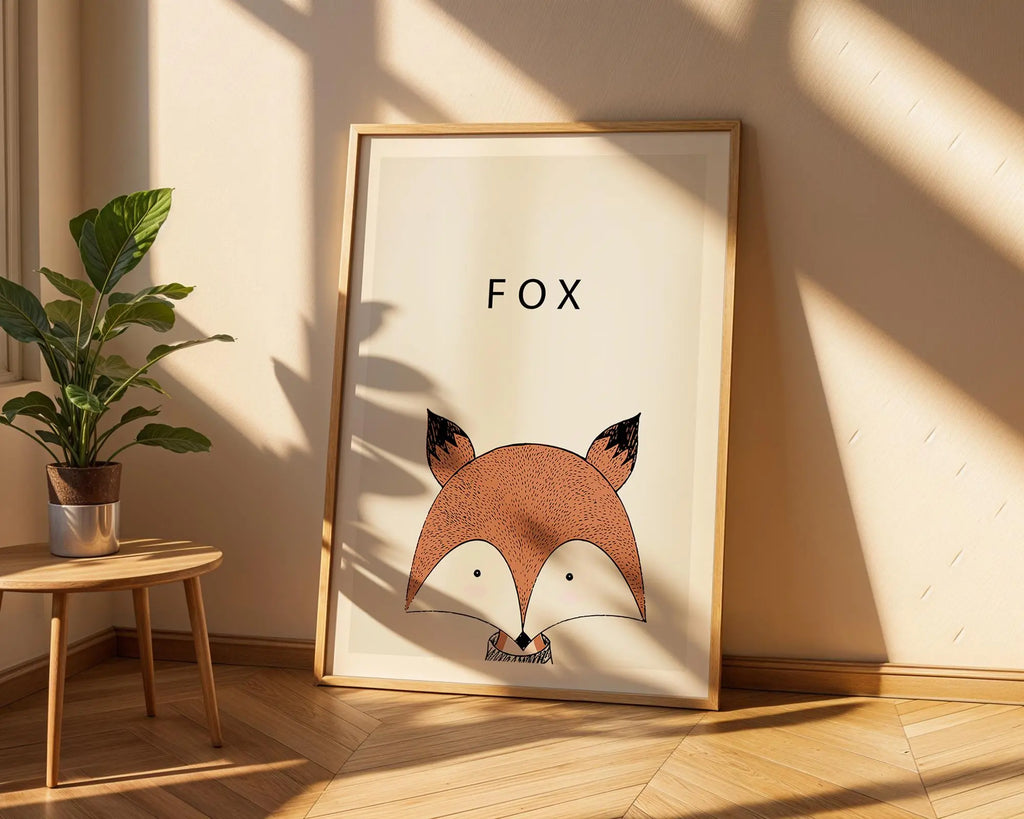 Fox Nursery Art Print | Scandinavian Minimalist Animal Poster wall art print, modern home decor, unframed artwork by Nomad & Nest