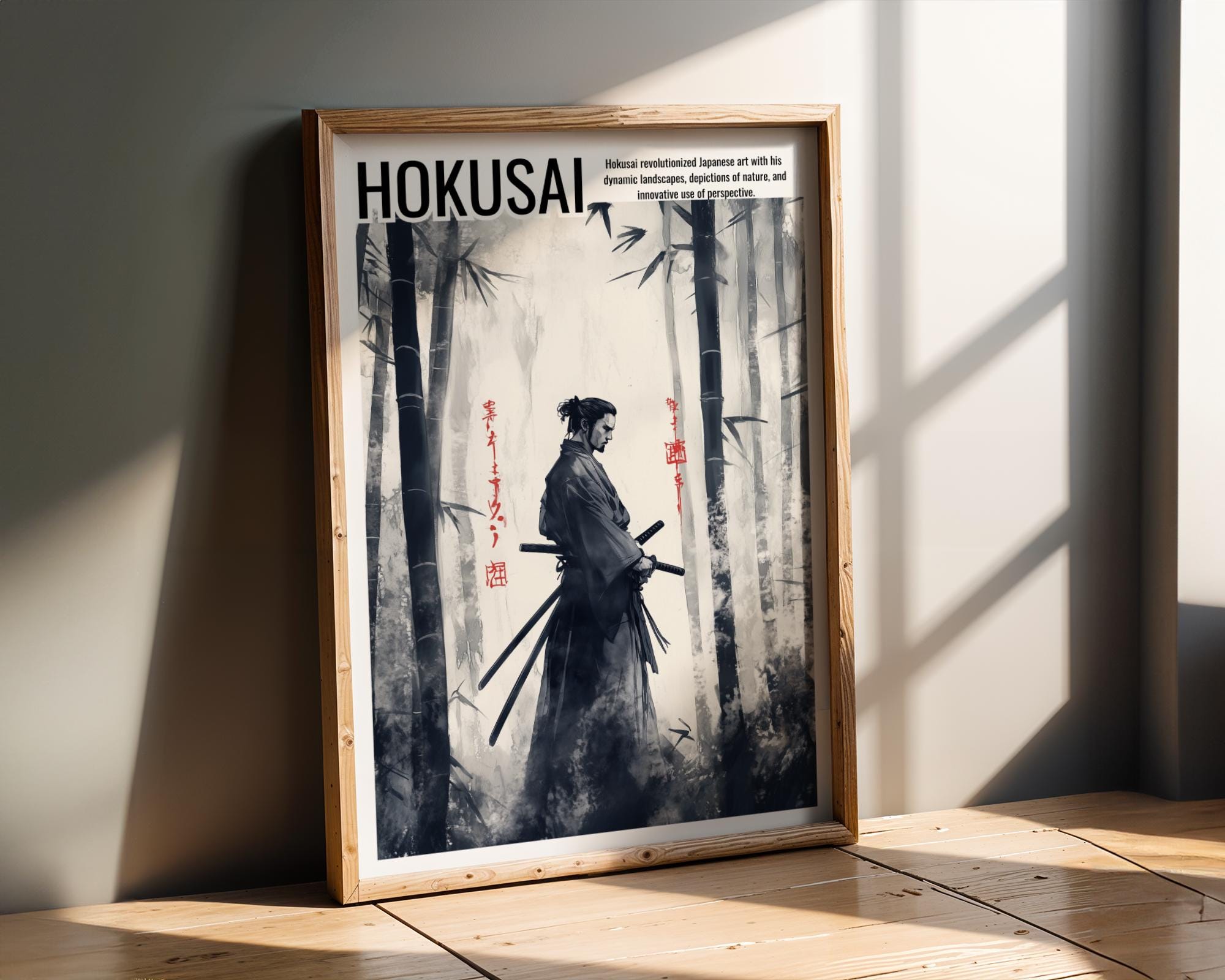 Japanese Poster | Samurai Warrior Art Print –  Zen Decor wall art print, modern home decor, unframed artwork by Nomad & Nest