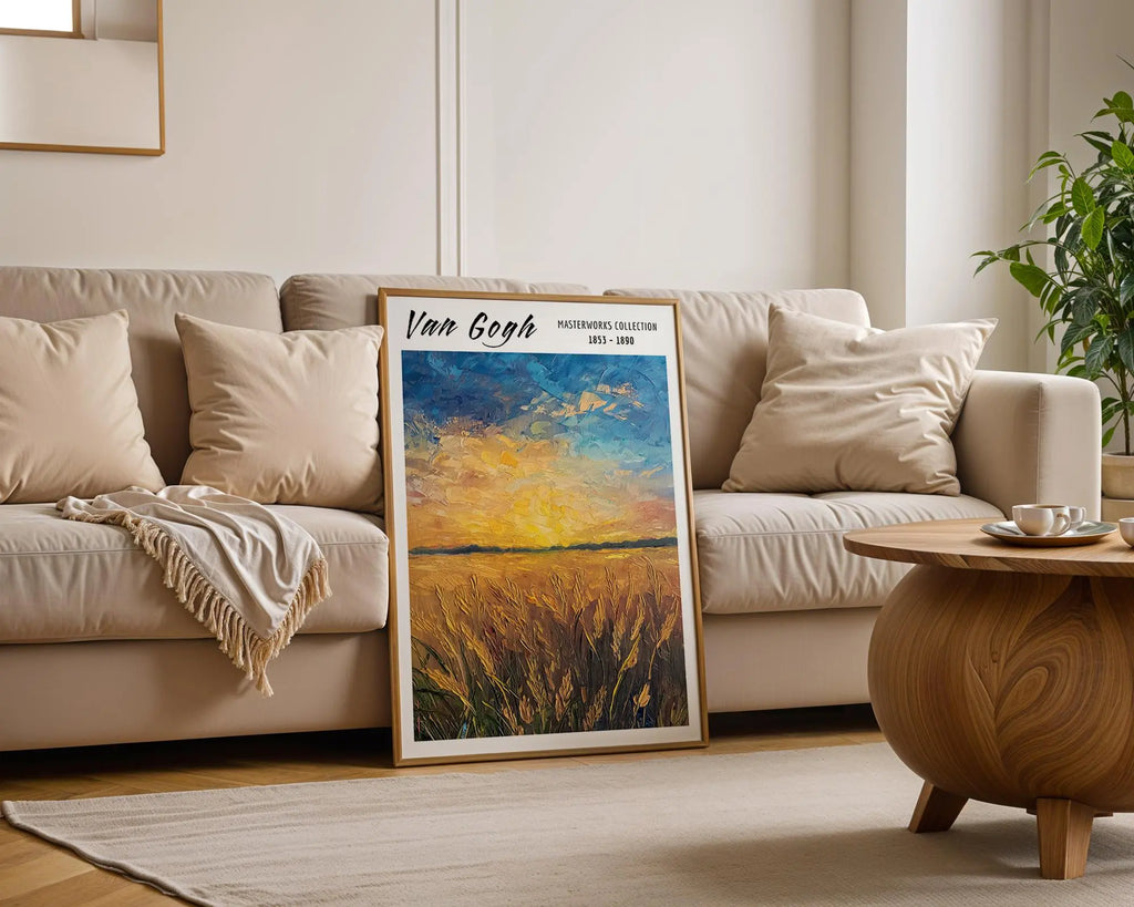 Van Gogh Print | Wheatfield Sunset  | Impressionist Landscape Poster wall art print, modern home decor, unframed artwork by Nomad & Nest