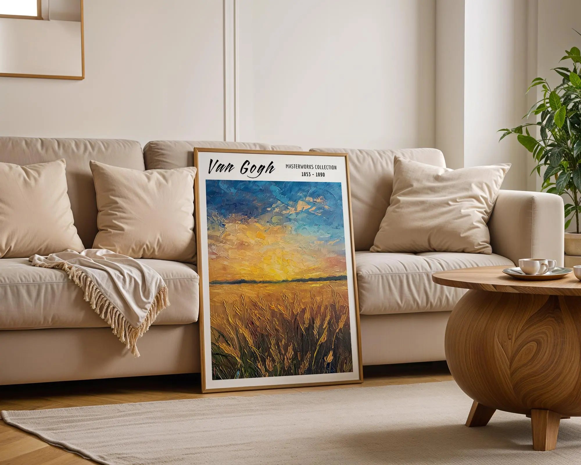 Van Gogh Print | Wheatfield Sunset  | Impressionist Landscape Poster wall art print, modern home decor, unframed artwork by Nomad & Nest