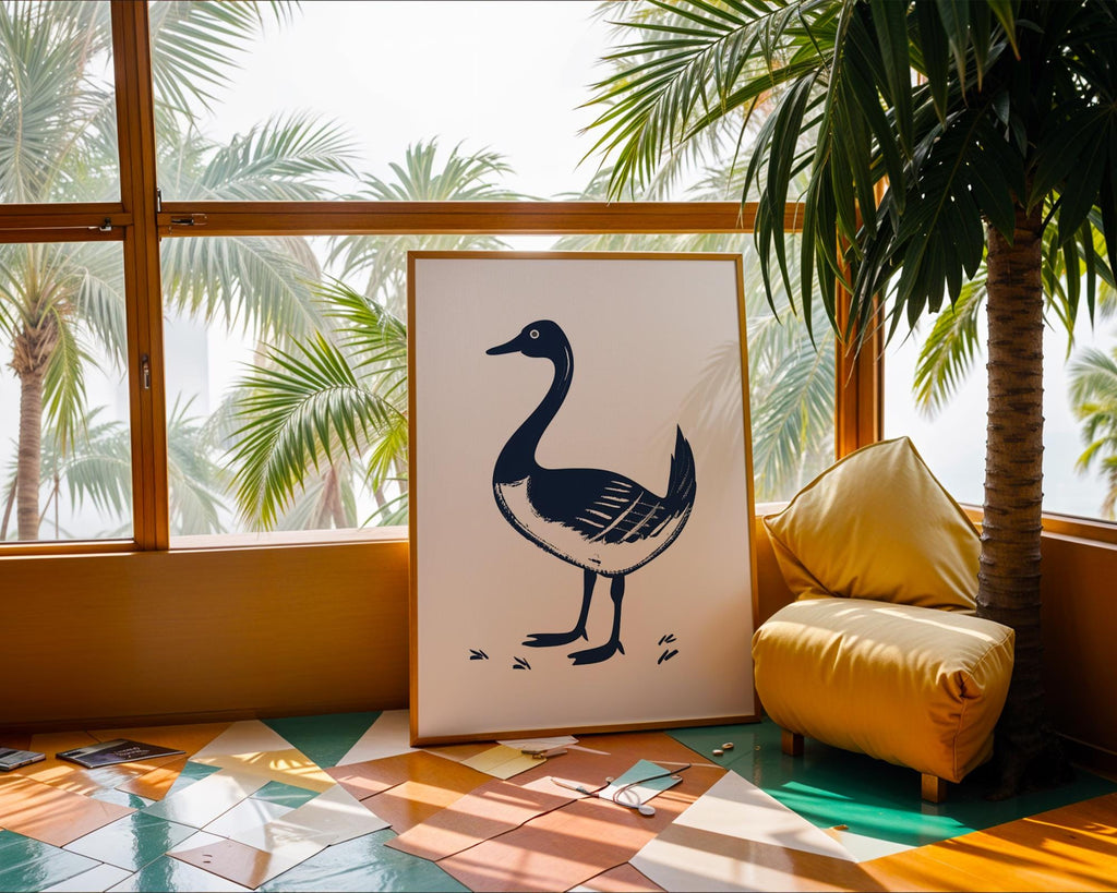 Goose Wall Art Print | Scandinavian Bird Decor wall art print, modern home decor, unframed artwork by Nomad & Nest