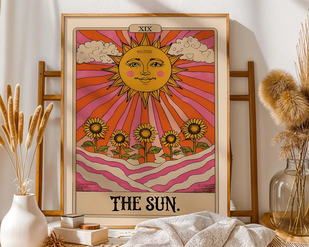The Sun Tarot Card Print | Mystical Celestial Wall Art wall art print, modern home decor, unframed artwork by Nomad & Nest