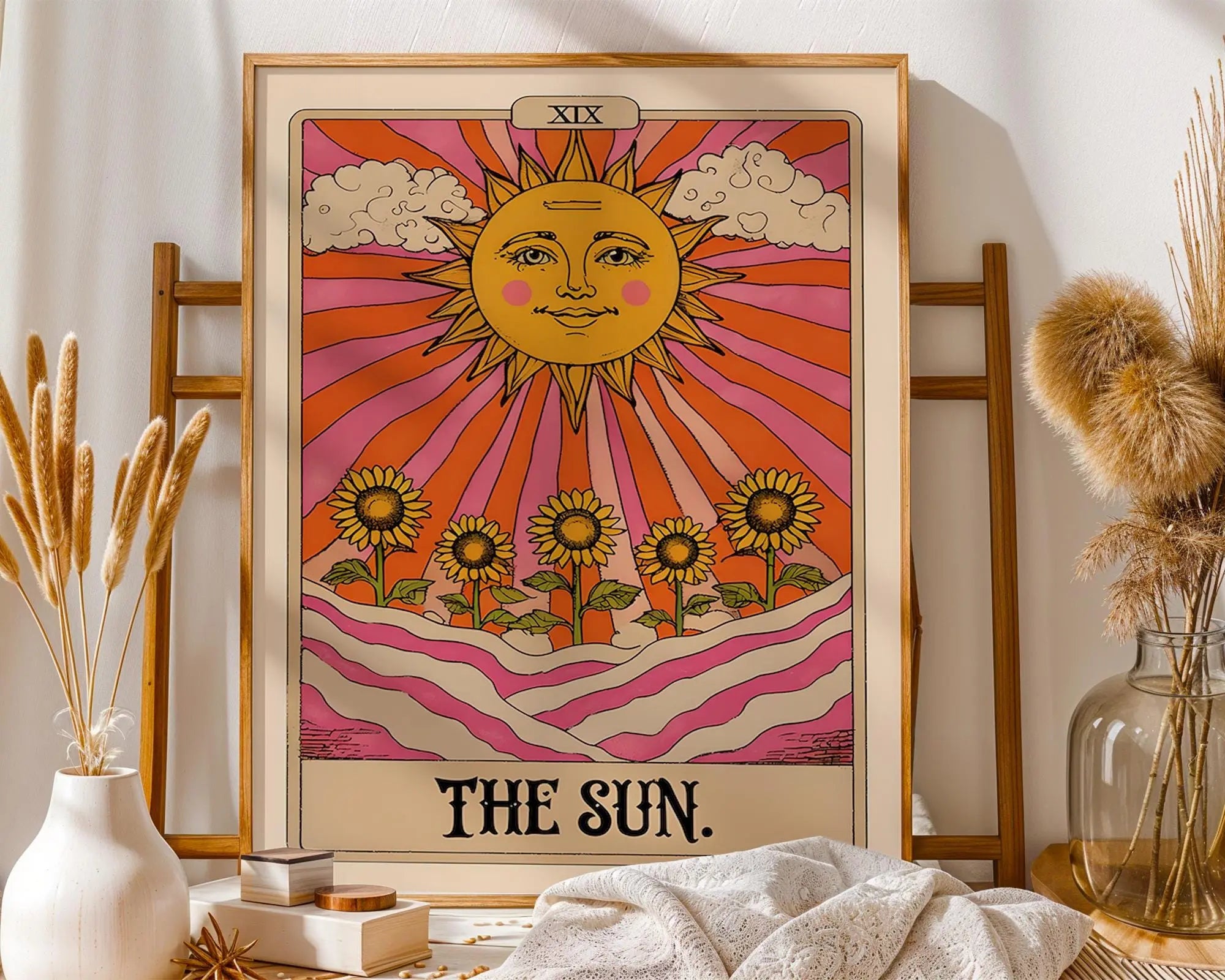The Sun Tarot Card Print | Mystical Celestial Wall Art wall art print, modern home decor, unframed artwork by Nomad & Nest