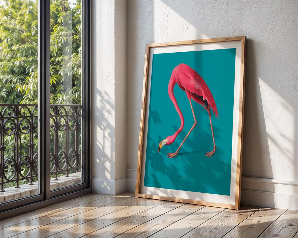 Pink Flamingo Art Print | Modern Tropical Bird Illustration wall art print, modern home decor, unframed artwork by Nomad & Nest