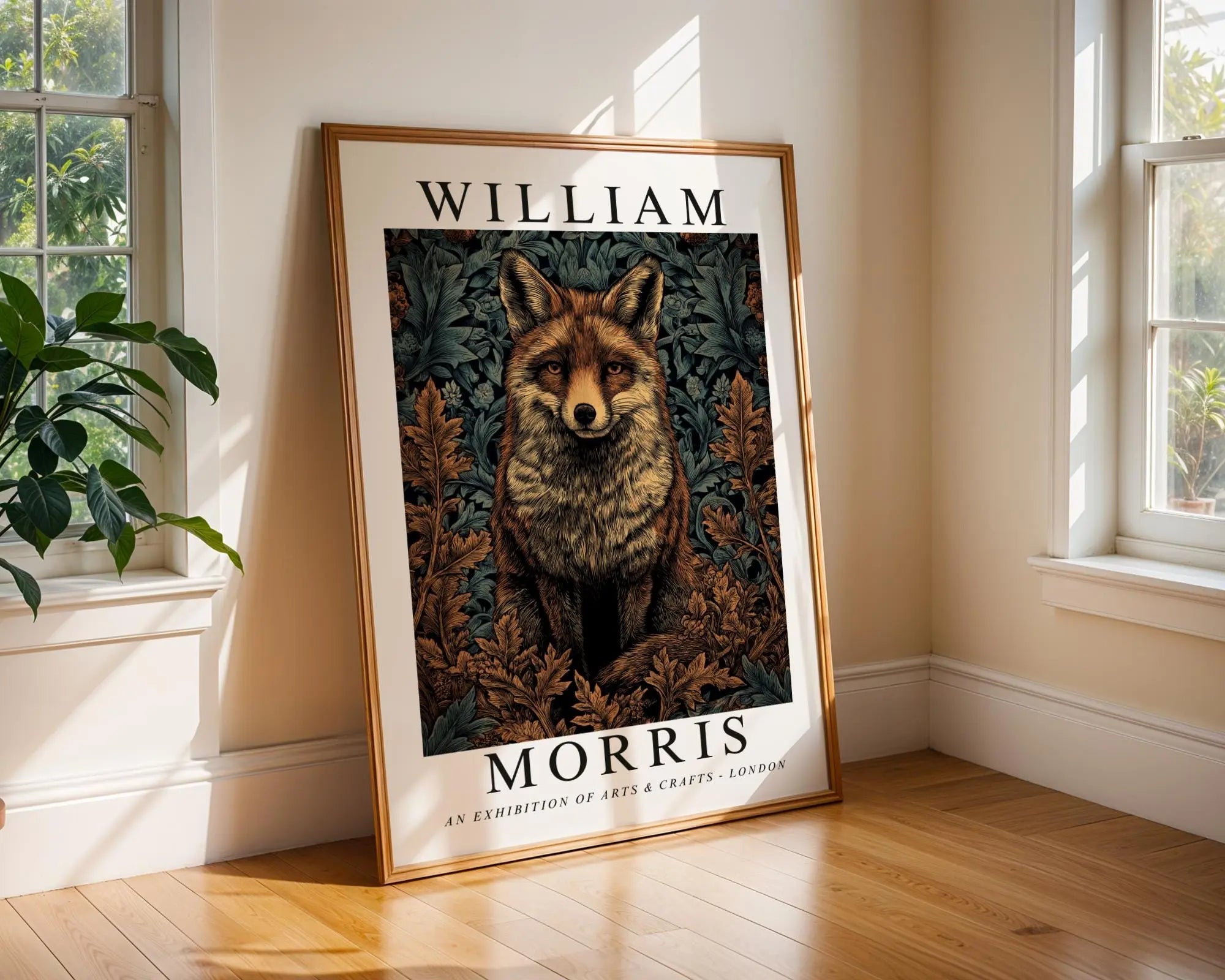 William Morris Print Fox  | Botanical Autumn Wall Art wall art print, modern home decor, unframed artwork by Nomad & Nest