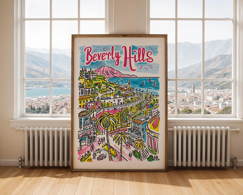 Beverly Hills Art Print | California Coastal Illustration wall art print, modern home decor, unframed artwork by Nomad & Nest