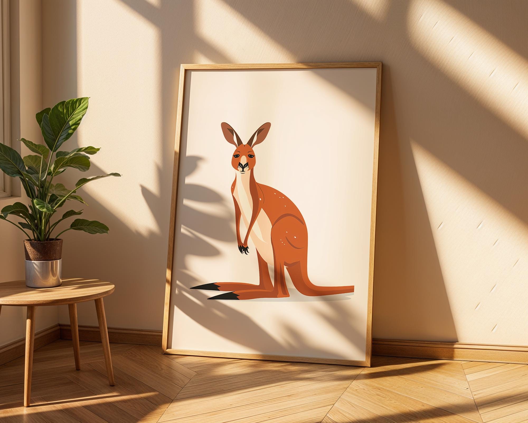 Kangaroo Art Print | Modern Nursery Decor, Aussie Animal Poster wall art print, modern home decor, unframed artwork by Nomad & Nest