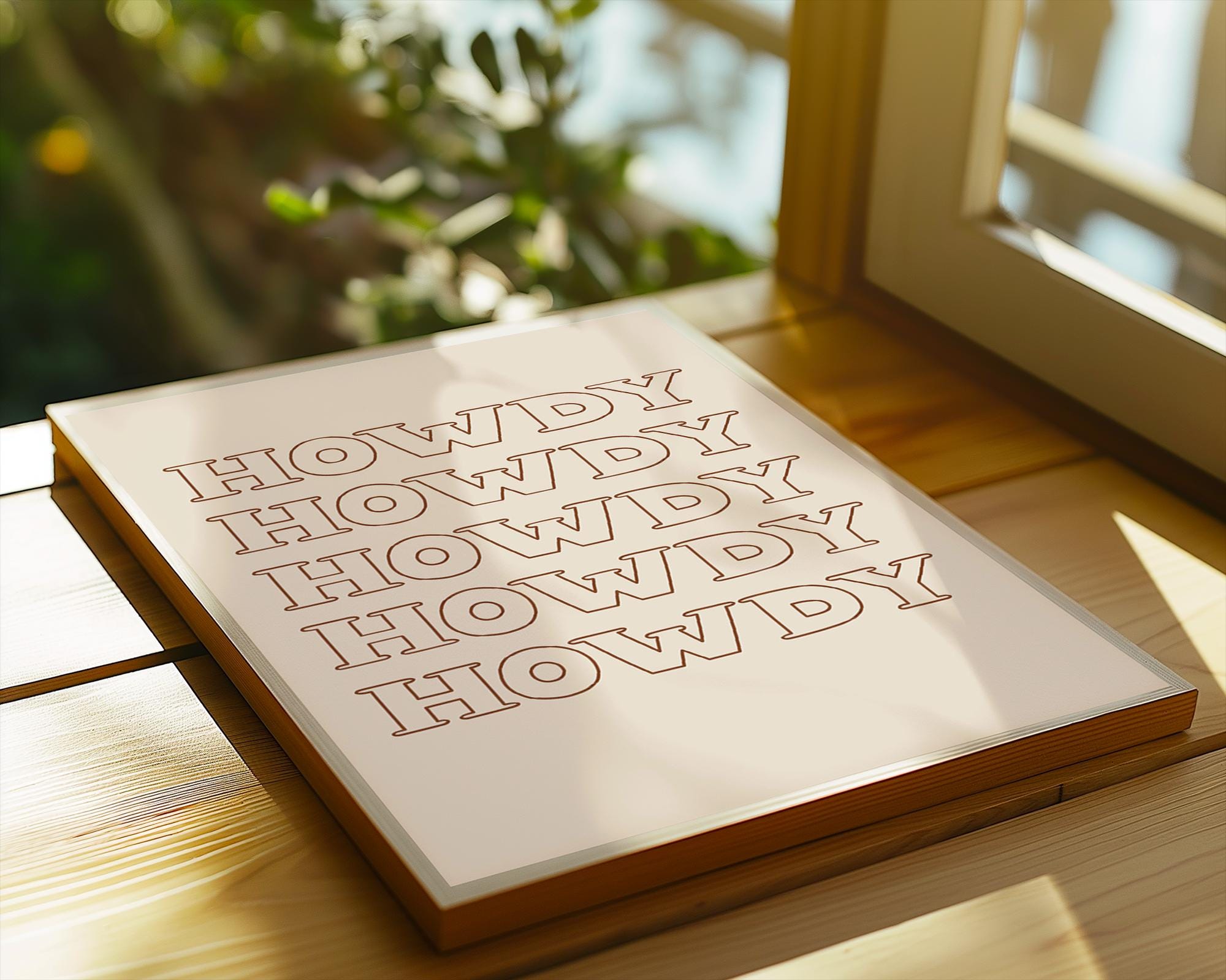 Howdy Print | Neutral Western Typography, Rustic Farmhouse Decor wall art print, modern home decor, unframed artwork by Nomad & Nest