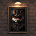 Steampunk Fox Wall Art – Victorian Gentleman Animal Portrait with Goggles and Top Hat wall art print, modern home decor, unframed artwork by Nomad & Nest