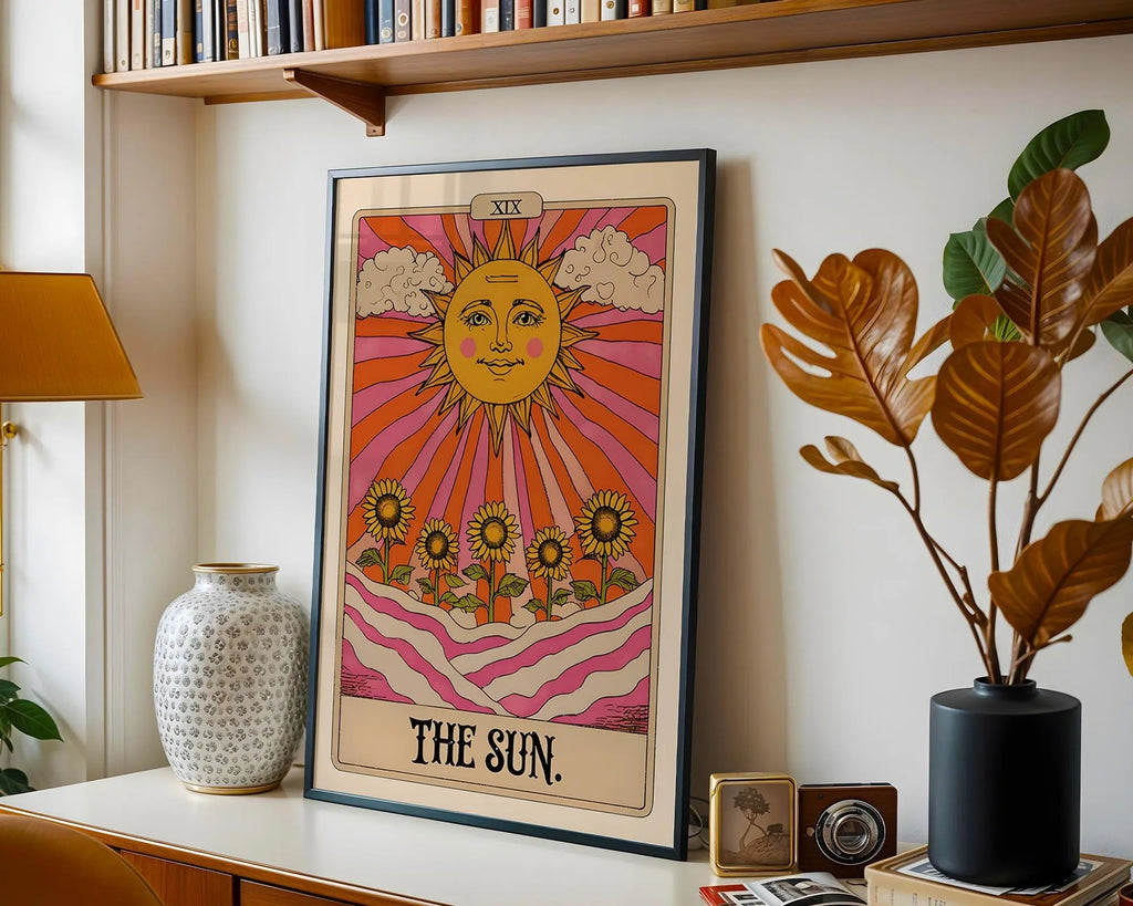 The Sun Tarot Card Print | Mystical Celestial Wall Art wall art print, modern home decor, unframed artwork by Nomad & Nest