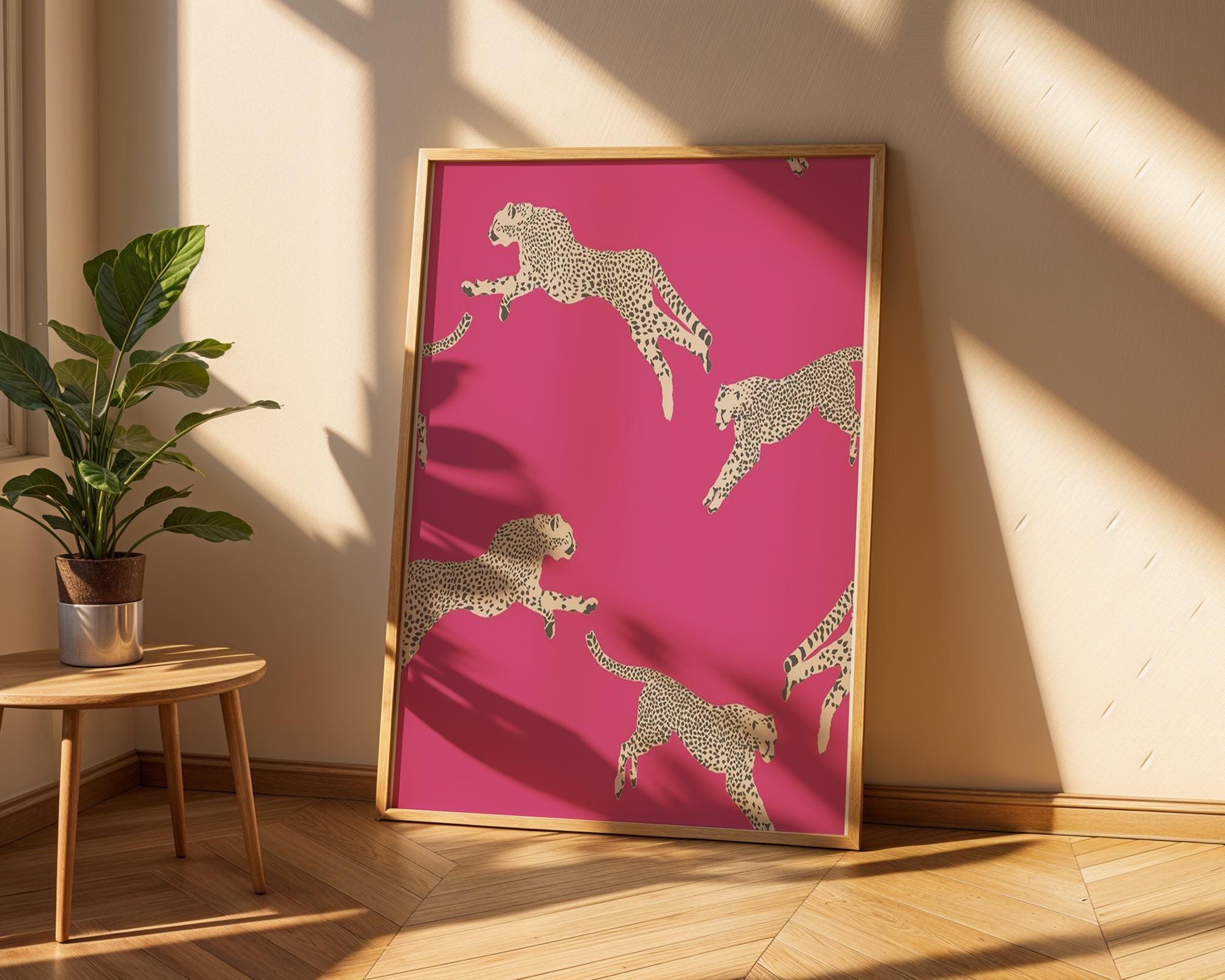 Pink Cheetah Print | Modern Animal Illustration, Safari Decor wall art print, modern home decor, unframed artwork by Nomad & Nest