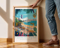 Valencia Spain Travel Poster | Vibrant Coastal City Art Print wall art print, modern home decor, unframed artwork by Nomad & Nest
