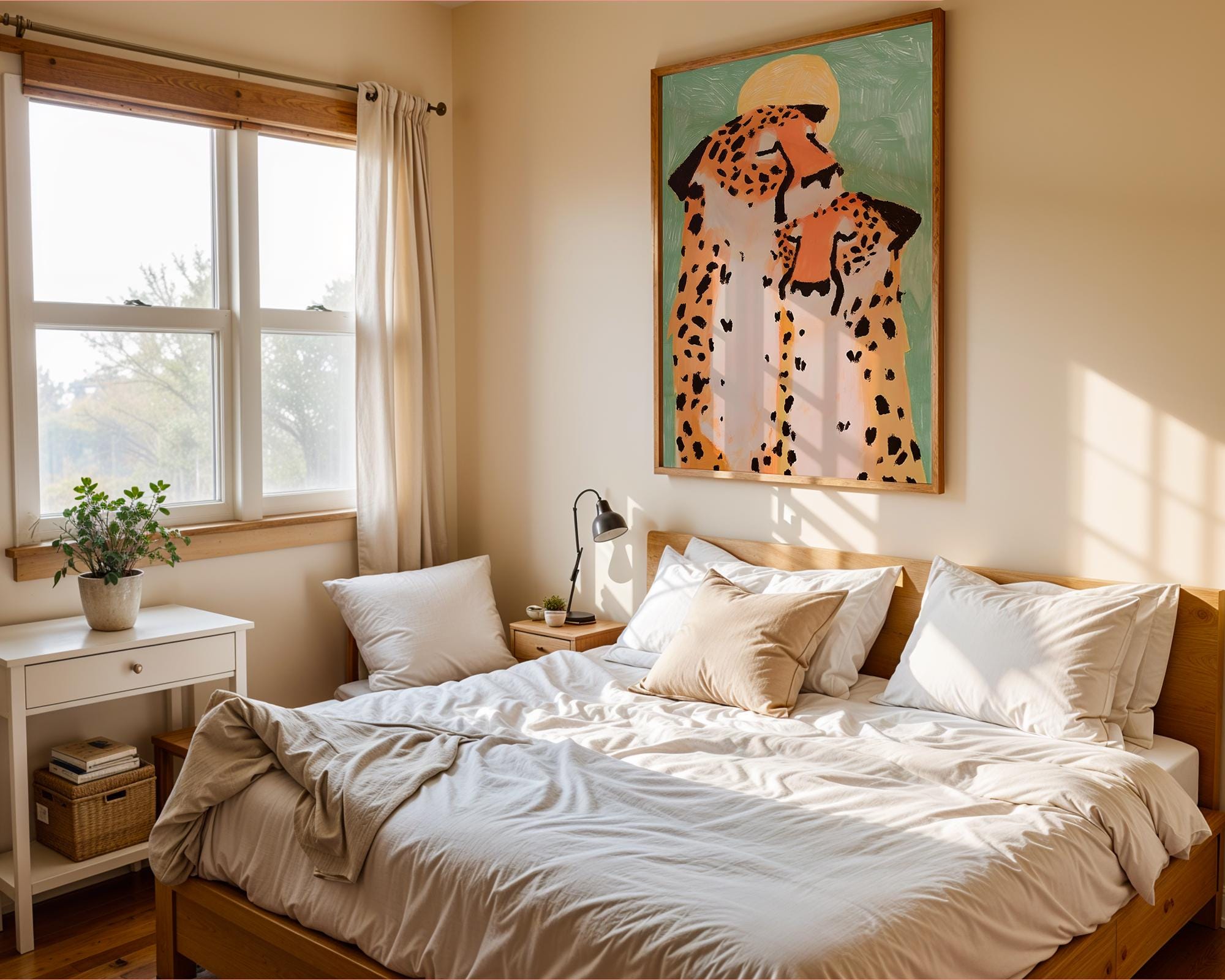 Cheetah Couple Art Print | Modern Safari Animal Poster wall art print, modern home decor, unframed artwork by Nomad & Nest