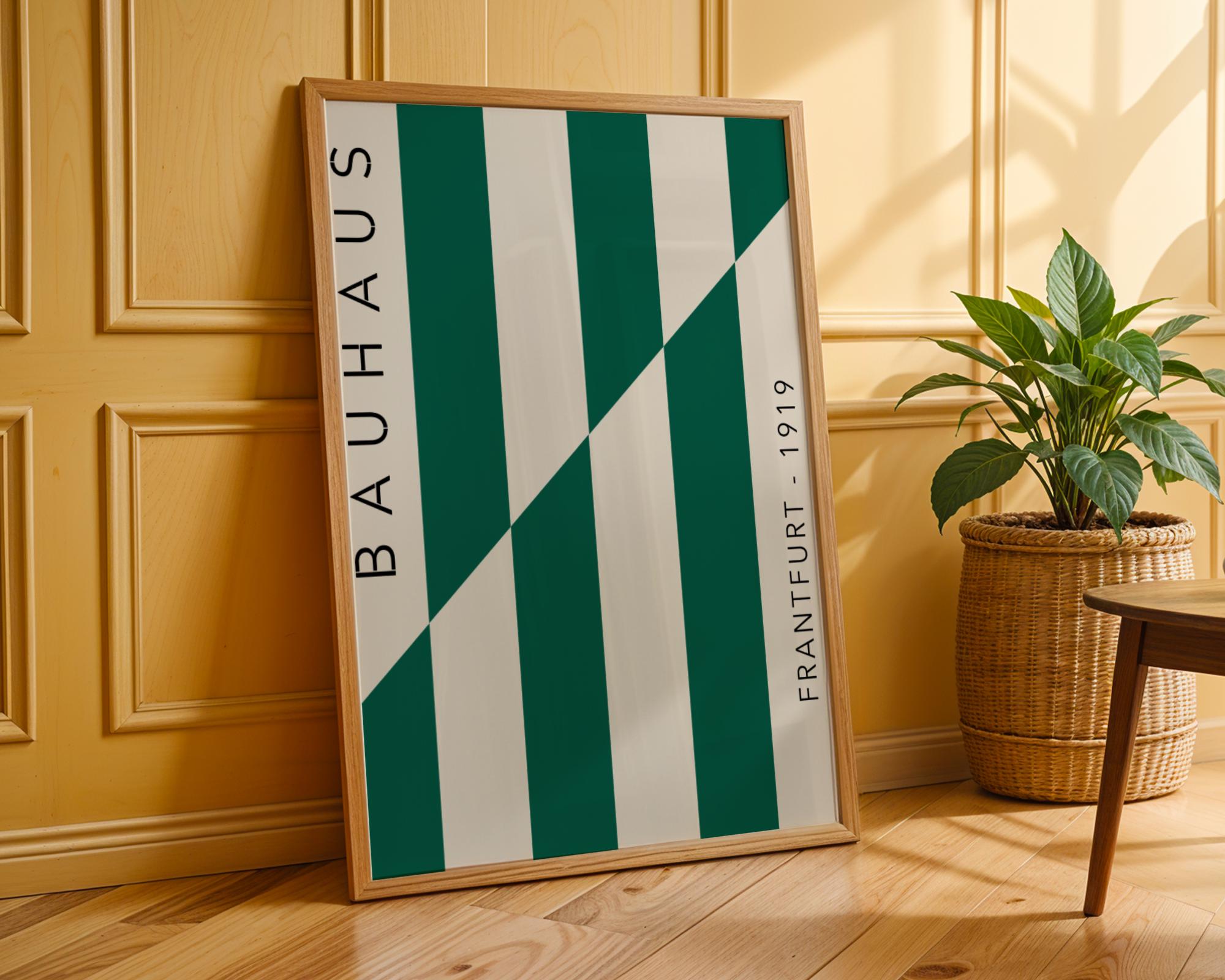 Bauhaus Poster Art Print | Modern Geometric , Bold Green wall art print, modern home decor, unframed artwork by Nomad & Nest