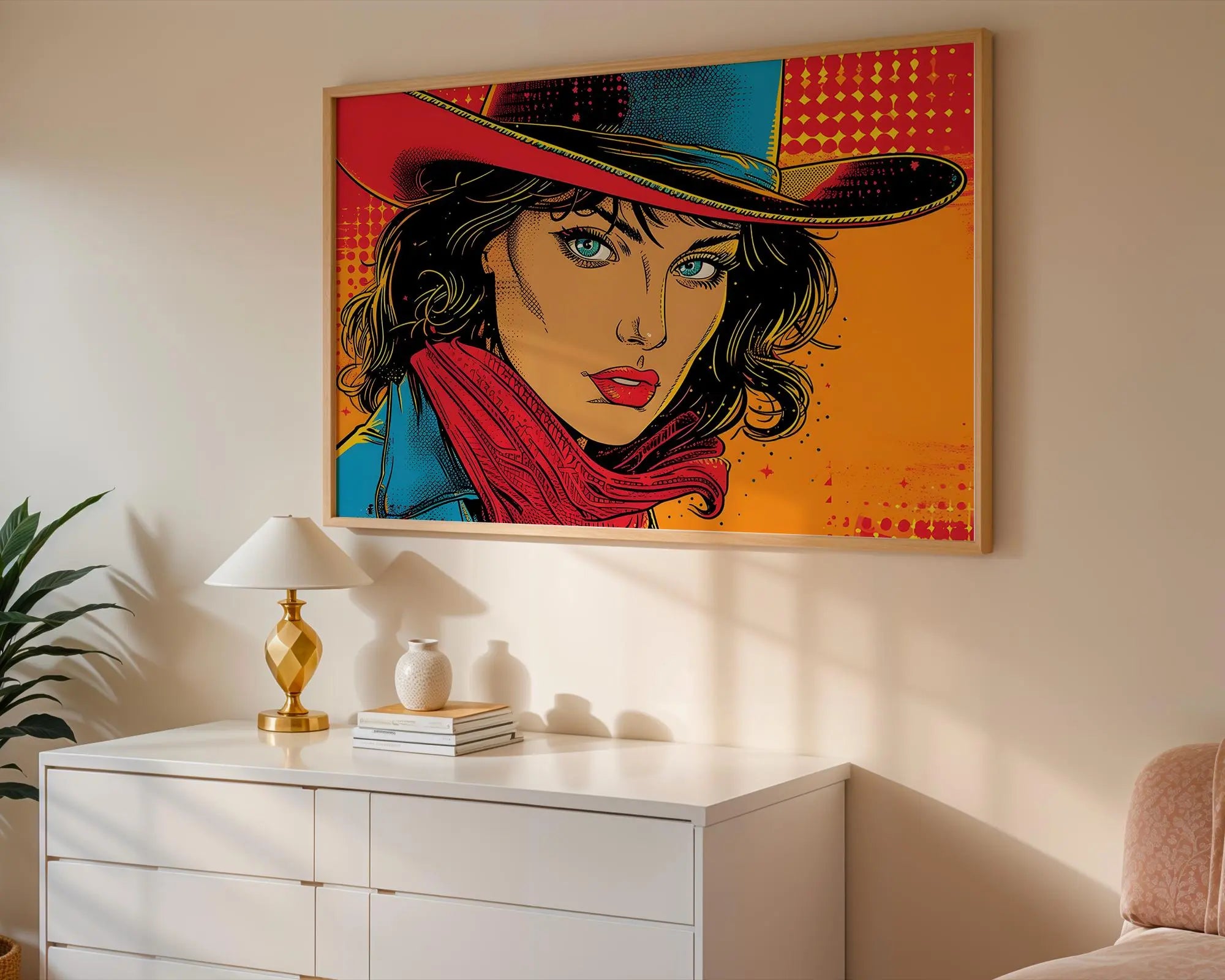 Modern Pop Art | Cowgirl Portrait Print, Western Home Decor wall art print, modern home decor, unframed artwork by Nomad & Nest