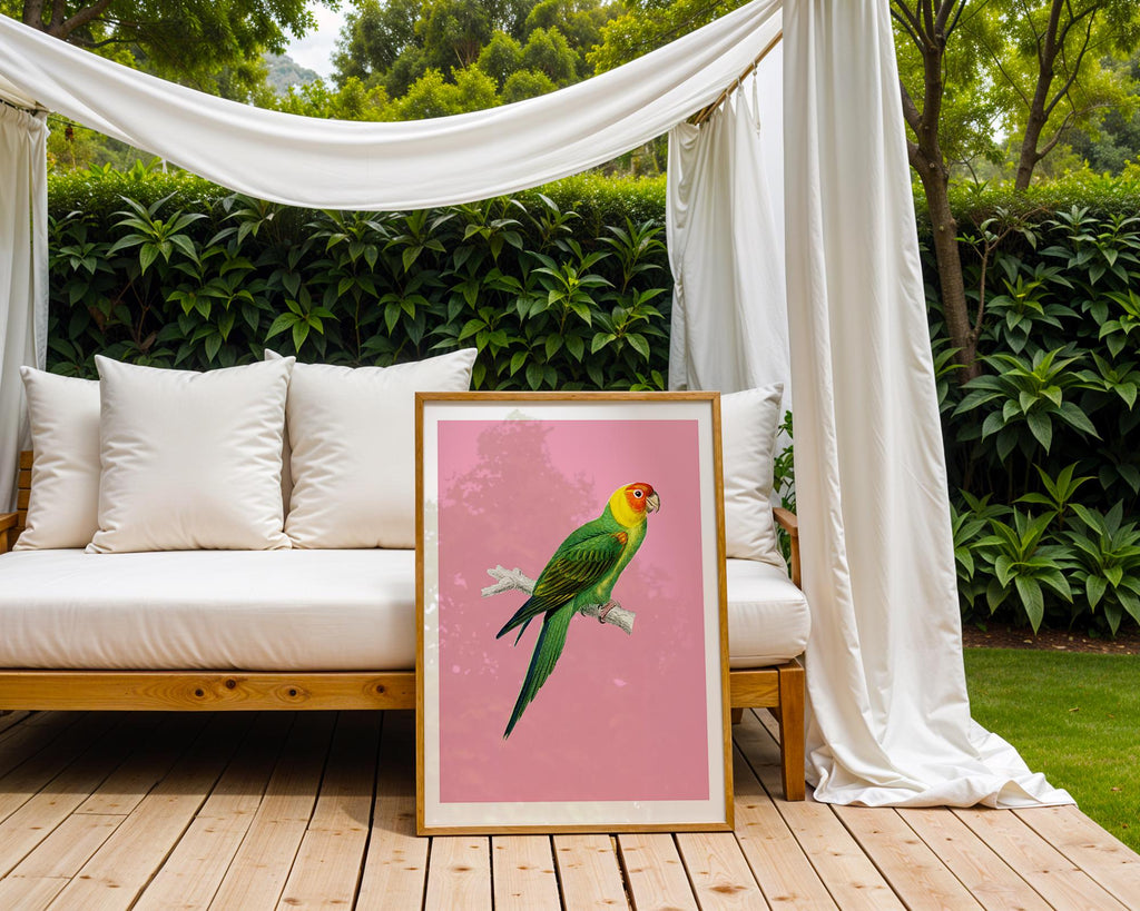 Green Parrot Wall Art | Tropical Bird Poster, Nature Print wall art print, modern home decor, unframed artwork by Nomad & Nest