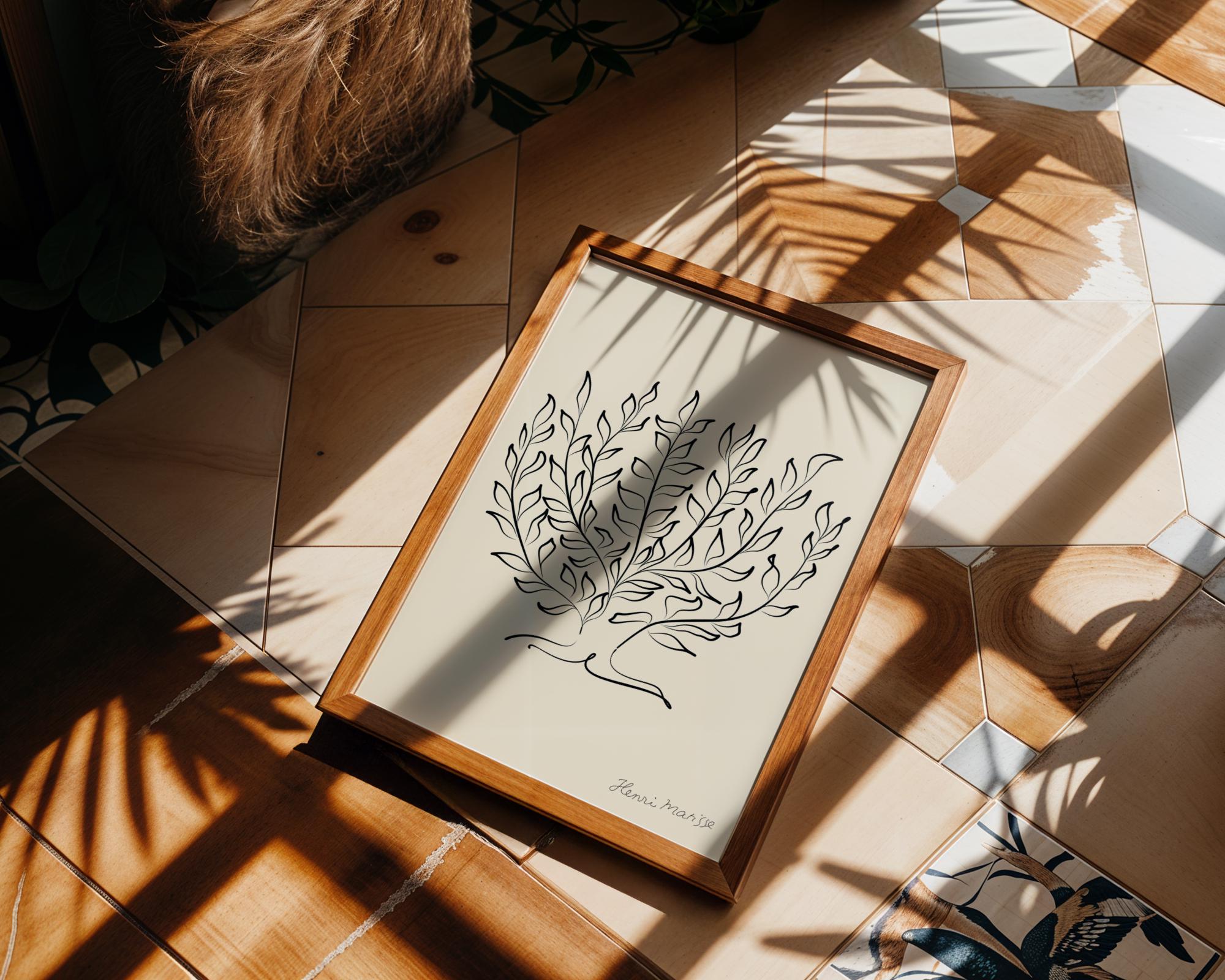 Henri Matisse Print | Floral Line Art  | Minimalist Black and White Botanical Poster wall art print, modern home decor, unframed artwork by Nomad & Nest