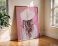 Coastal Cowgirl Art Print | Blonde Hair, Pink Western Decor wall art print, modern home decor, unframed artwork by Nomad & Nest