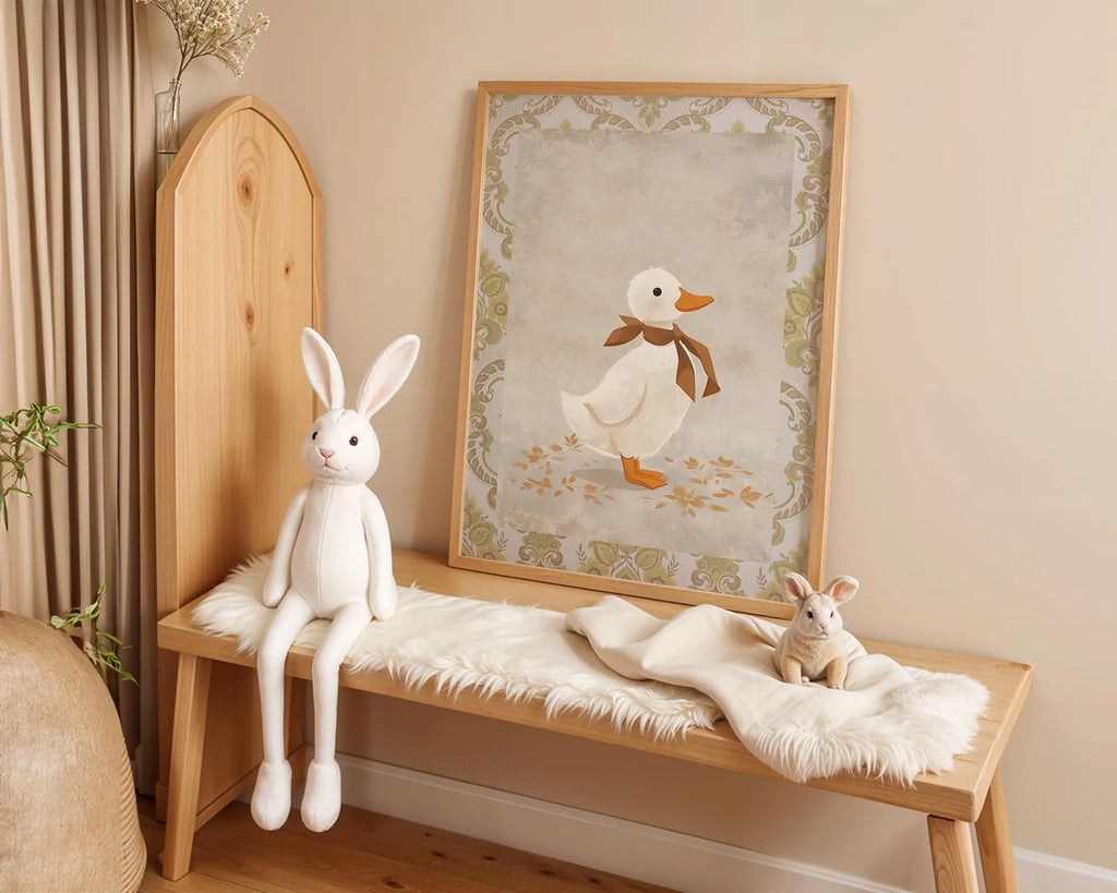 Playroom Ideas | Vintage Duck Nursery Wall Art | Storybook Farm Animal Print wall art print, modern home decor, unframed artwork by Nomad & Nest
