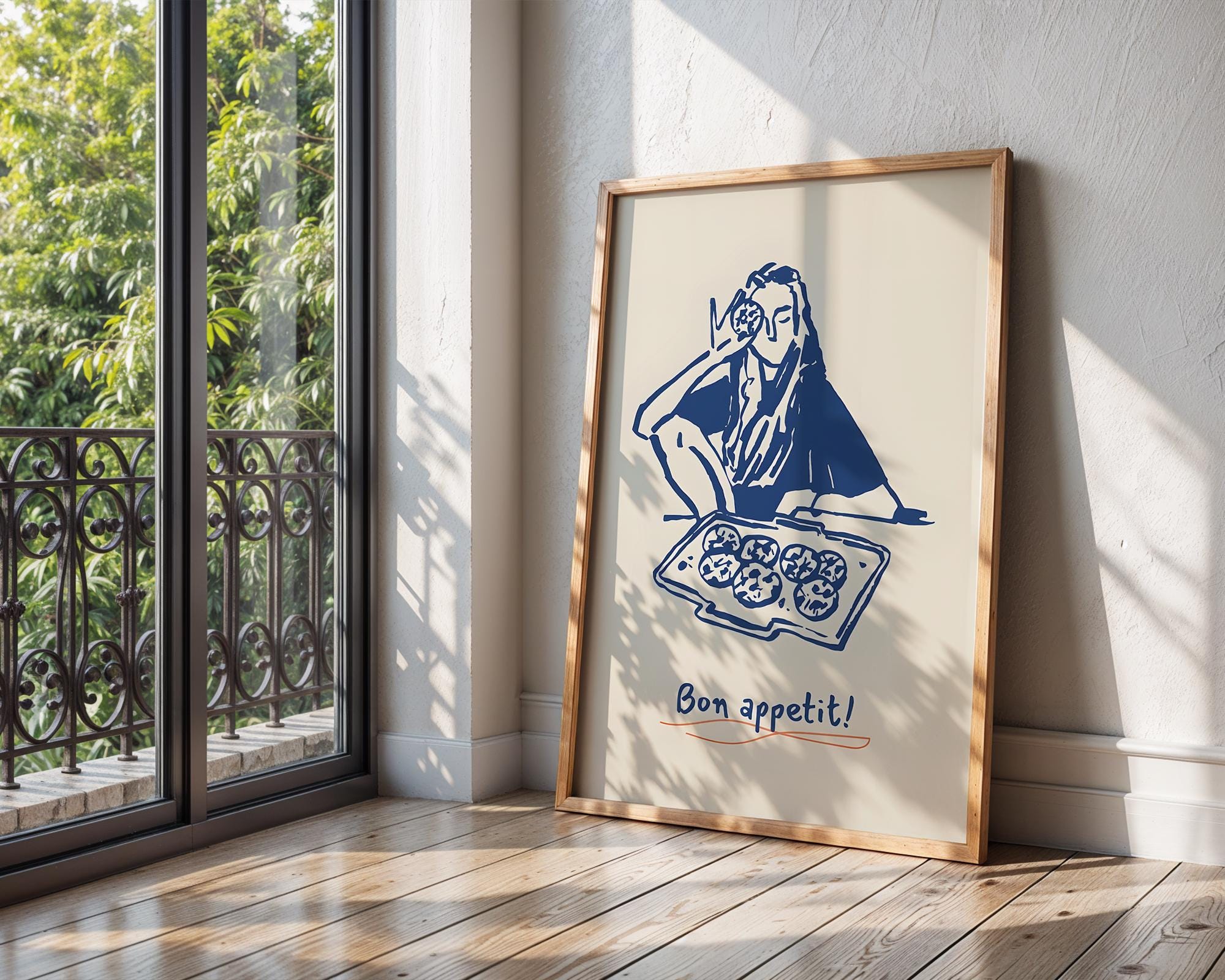 Bon Appetit Print | French Kitchen Minimalist Art wall art print, modern home decor, unframed artwork by Nomad & Nest