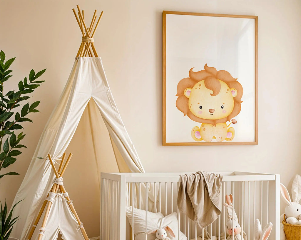 Playroom Ideas | Lion Nursery Print | Cute Safari Animal Wall Art wall art print, modern home decor, unframed artwork by Nomad & Nest