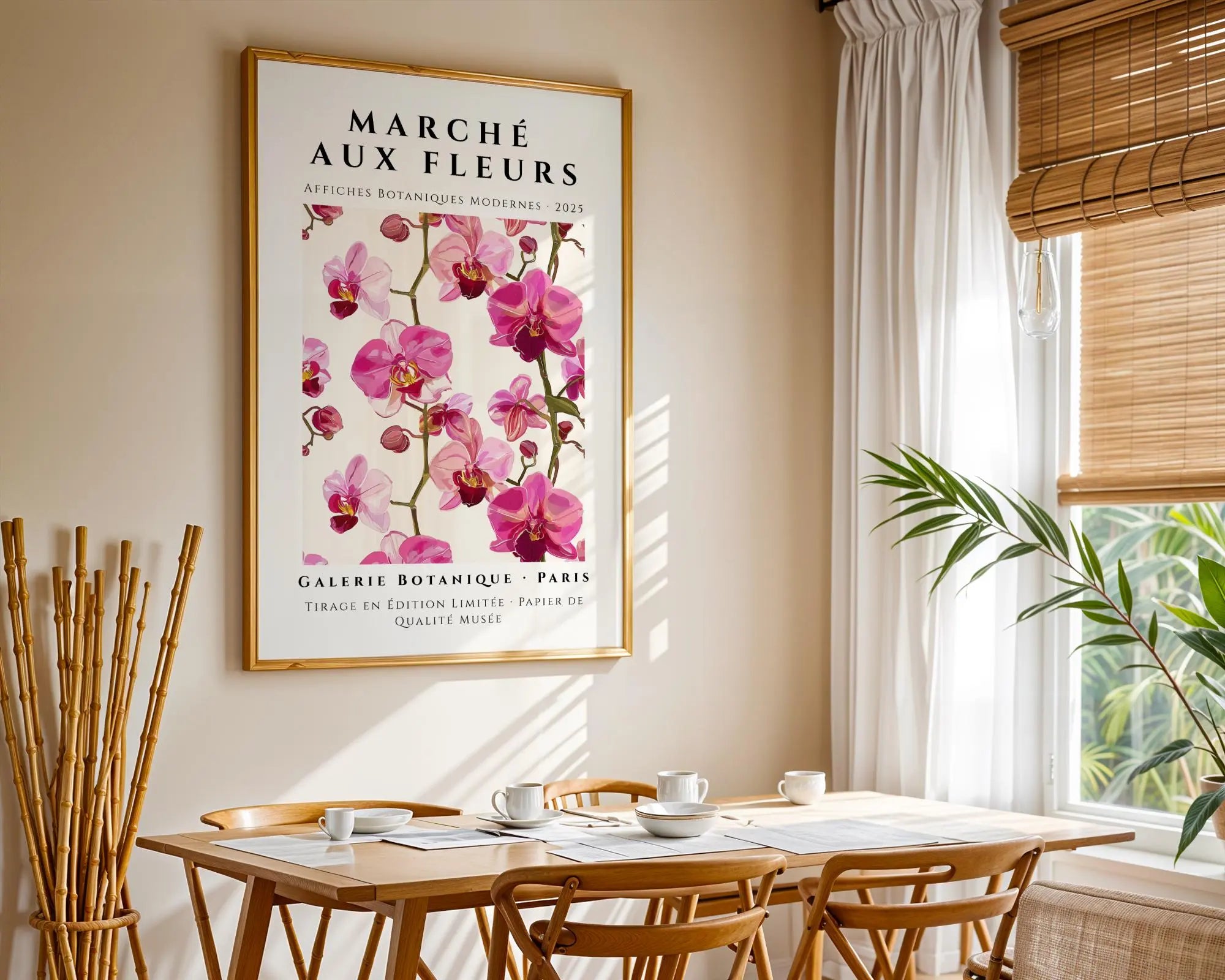 Pink Orchid Botanical Art Print | Marché aux Fleurs Poster wall art print, modern home decor, unframed artwork by Nomad & Nest