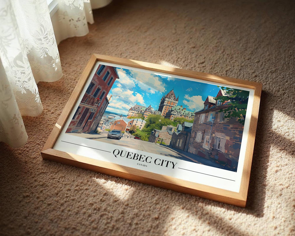 Chateau Frontenac Art Print | Quebec City Travel Poster wall art print, modern home decor, unframed artwork by Nomad & Nest