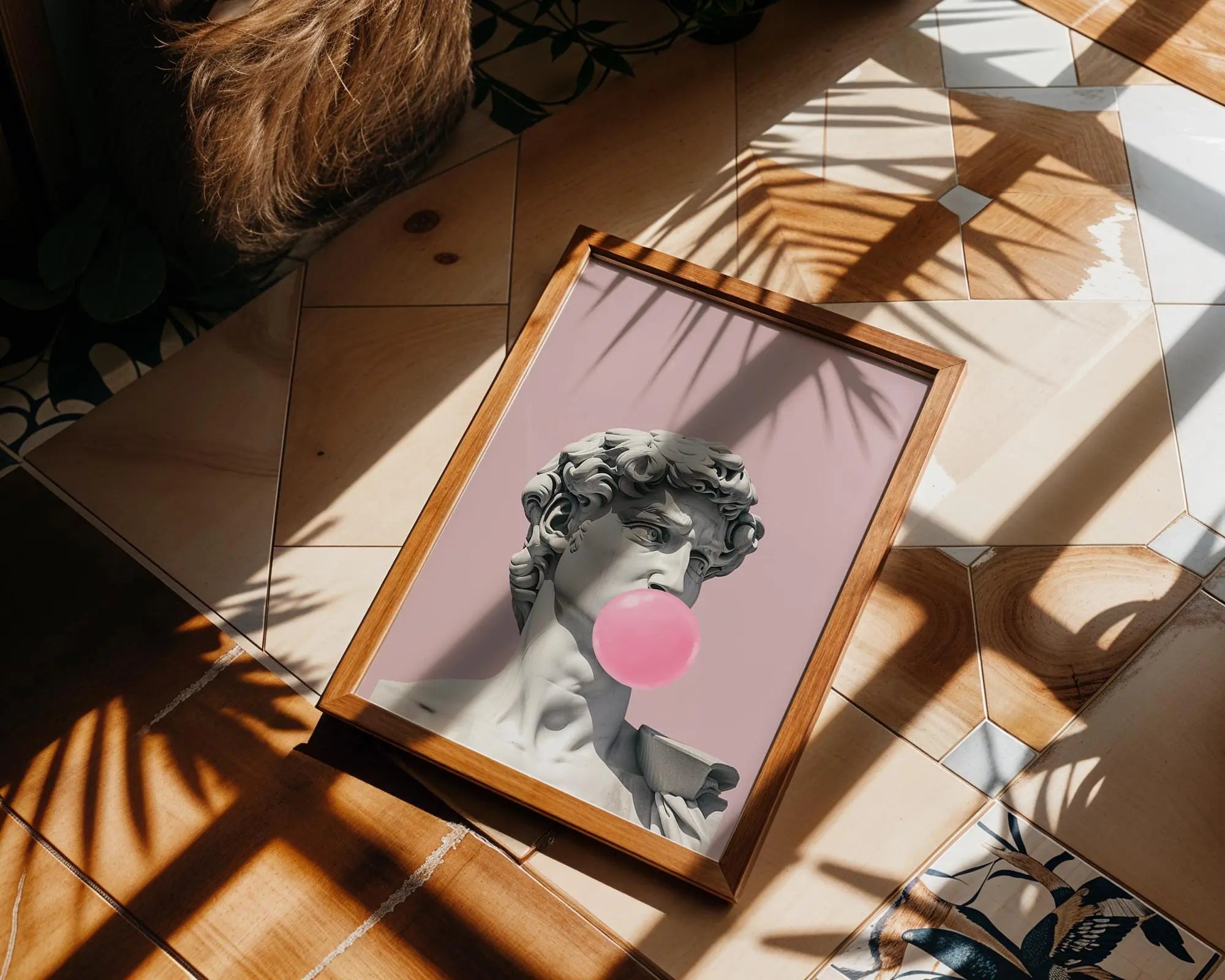 Modern Pop Art | David Statue Bubblegum Print | Modern Graffiti wall art print, modern home decor, unframed artwork by Nomad & Nest
