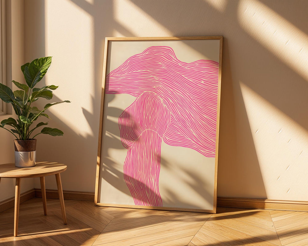 Abstract Pink Line Art Print | Modern Geometric Wall Decor wall art print, modern home decor, unframed artwork by Nomad & Nest