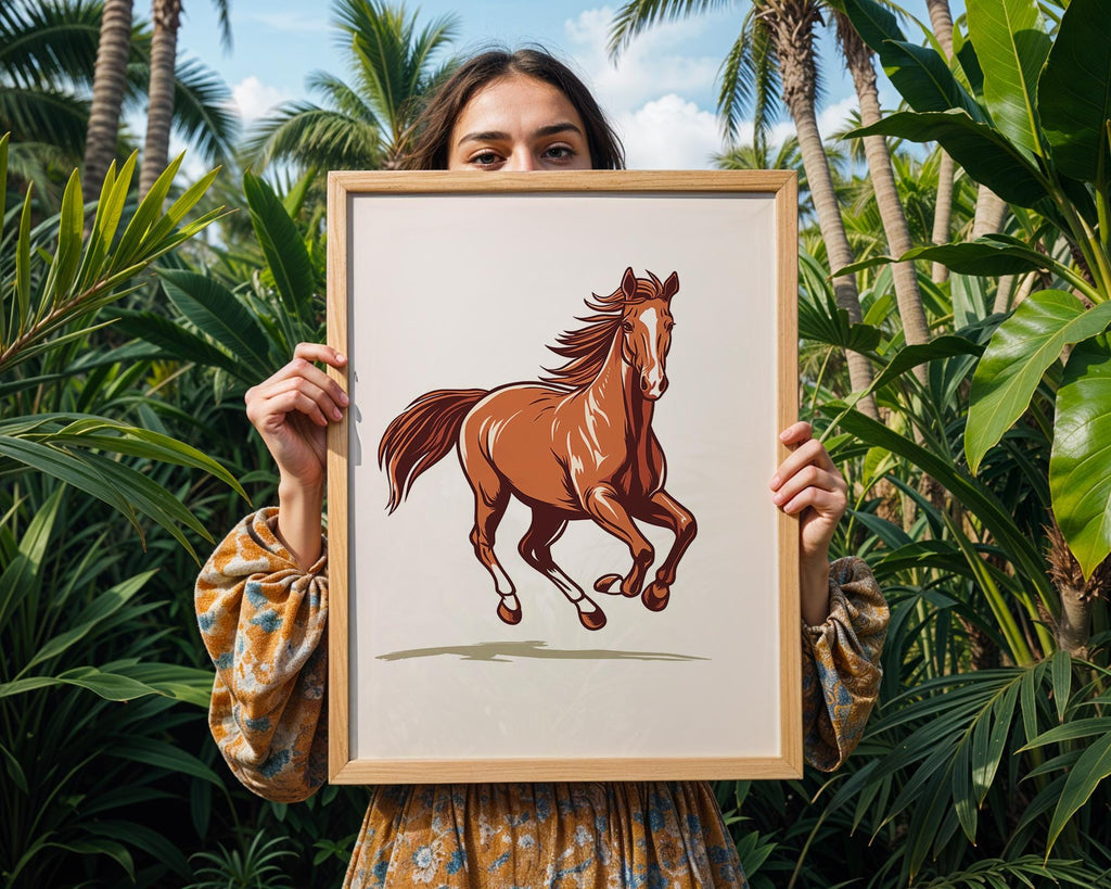Elegant Horse Art Print | Farmhouse Wall Decor wall art print, modern home decor, unframed artwork by Nomad & Nest
